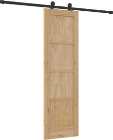 vidaXL Συρόμενη Πόρτα Φυσικό και Μαύρο 61 x 198,5 εκ.