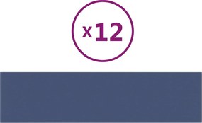 vidaXL Κεφαλάρι Τοίχου 12 pcs 60 x 15 cm Μπλε ύφασμα