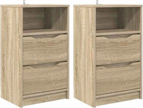 vidaXL Κομοδίνα 2 pcs Δρύς Sonoma 40 x 30 x 467 εκ Επεξεργασμένο ξύλο