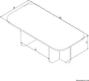 Τραπεζάκι Σαλονιού Τραβερτίνη CATREAL 120x60x41.4