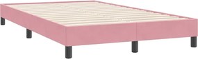 vidaXL Box Spring κρεβάτι χωρίς στρώμα ροζ 120x220 cm Βελούδινο
