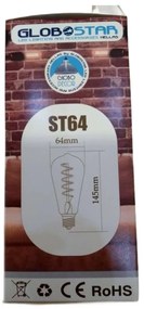 GloboStar LED E27 Αχλάδι FILAMENT 6W Edison Gold Smoked Μελί Θερμό Λευκό