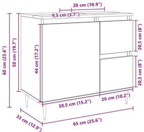 ΝΤΟΥΛΑΠΙ ΝΙΠΤΗΡΑ ΜΠΑΝΙΟΥ SONOMA ΔΡΥΣ 65X33X60 ΕΚ. ΕΠΕΞ. ΞΥΛΟ 849676