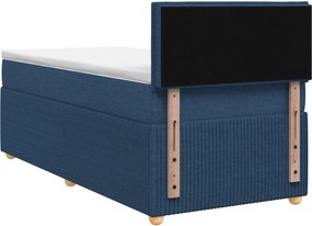 vidaXL Κρεβάτι box spring με στρώμα Μπλε 90 x 190 cm Ύφασμα