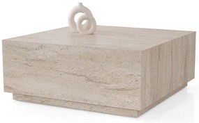 Τραπέζι Σαλονιού Lizbon 974NMB2229 90x90x35,5cm Travertine Beige