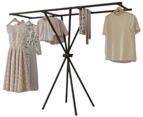 Κρεμάστρα Δαπέδου &amp; Απλώστρα Ρούχων Μαύρο