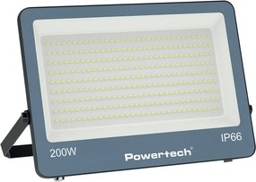 POWERTECH LED προβολέας PT-1619, 200W, 4000K, 18000lm, IP66, 6KV