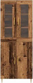 vidaXL Highboard 2 pcs Παλιό ξύλο Επεξεργασμένο ξύλο
