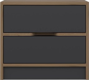 Κομοδίνο Καρυδί / Ανθρακί DAMEES 54x40x47