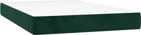 vidaXL Κρεβάτι Boxspring με Στρώμα Σκούρο Πράσινο 120x200εκ. Βελούδινο
