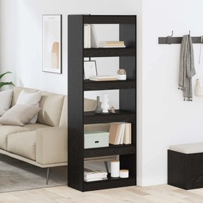 vidaXL Βιβλιοθήκη Μαύρη δρυς 60 x 30 x 166 εκ Επεξεργασμένο ξύλο