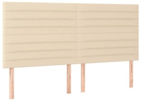 ΚΡΕΒΑΤΙ BOXSPRING ΜΕ ΣΤΡΩΜΑ ΚΡΕΜ 160X200 ΕΚ. ΥΦΑΣΜΑΤΙΝΟ 3131526