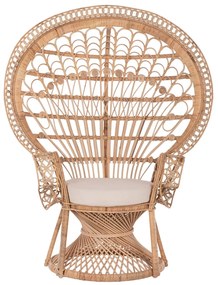 ΠΟΛΥΘΡΟΝΑ ROYAL PEACOCK  RATTAN ΣΕ ΦΥΣΙΚΟ-ΜΑΞΙΛΑΡΙ ΜΠΕΖ 114x72x150Yεκ.