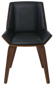 Καρέκλα NUMAN Καρυδί/Pu Μαύρο 52x53x80cm