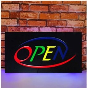 Φωτιζόμενη πινακίδα με led OPEN OEM