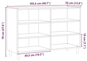 Ραφιέρα Όψη Παλαιού Ξύλου 103,5x35x70 εκ. Επεξεργασμένο Ξύλο - Καφέ