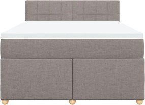 vidaXL Κρεβάτι Boxspring με Στρώμα Taupe 140x200 εκ. Υφασμάτινο