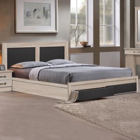 Κρεβάτι Capri Με 2 Συρτάρια Sonoma-Γκρι Για Στρώμα 150x200εκ.