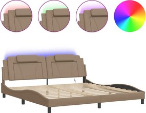 vidaXL Πλαίσιο Κρεβατιού Viana με LED Χωρίς Στρώμα 200x200 εκ.
