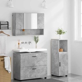 vidaXL Σετ Επίπλων Μπάνιου 3 pcs Γκρι σκυροδέματος 76,5 x 35 x 64 εκ