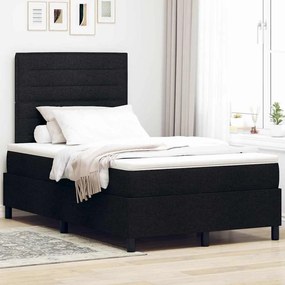 vidaXL Κρεβάτι Box Spring με Στρώμα Μαύρο Μικρό Διπλό Υφασμάτινο
