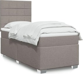 vidaXL Κρεβάτι Boxspring με Στρώμα Taupe 80x200 εκ. Υφασμάτινο