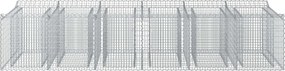 vidaXL Ανασηκωμένο κρεβάτι gabion 2 pcs Ασημί