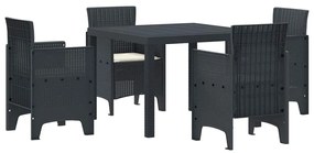 vidaXL Σέτ φαγητού για κήπο 5 pcs Ανθρακί Πολυπροπυλένιο