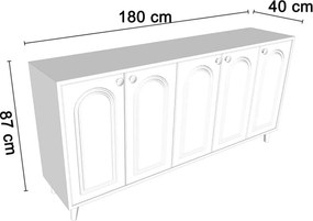 Stewehome μποέμ κονσόλα με mdf πόρτα 180x40x87 cm