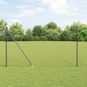 vidaXL Euro Fence με 7 Στήριξες Άγκυρας 1.5x10 μ Γαλβανισμένο Μέταλλο Γκρι