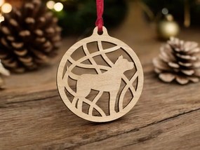 Intra απο ξύλο plywood 3mm-4mm πάχος – Χριστουγεννιάτικη διακόσμηση με ξύλινο σκύλο 40x45 cm INTRAVECTRY-MY545064