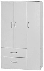 Intrahome Ντουλάπα ρούχων τρίφυλλη Zelia Intrahome με 2 συρτάρια χρώμα λευκό 90x42x180εκ | SKU: INTRAPA-350111139