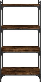 vidaXL Βιβλιοθήκη 4 Επιπέδων Καπνιστή Δρυς 60x30x120 εκ. Επεξεργ. Ξύλο