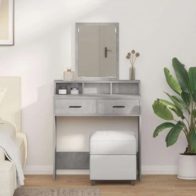 vidaXL Τουαλέτα με Συρτάρια Γκρι Σκυρόδεμα 79x41x140 εκ.