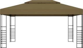 vidaXL Κιόσκι με Φωτάκια LED Taupe 3 x 4 μ.