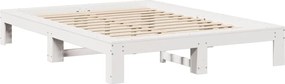 vidaXL Σκελετός Κρεβ. Χωρίς Στρώμα Λευκό 135x190 εκ Μασίφ Πεύκο