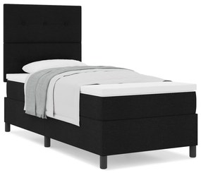 vidaXL Μαύρο Κρεβάτι με Σπαστή Βάση 100x200 εκ Ύφασμα