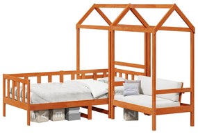 vidaXL Σετ Κρεβατιού Ημέρας 3 pcs Κερωμένο Καφέ Στερεό πεύκο