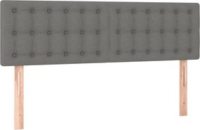 vidaXL Κρεβάτι Boxspring με Στρώμα Σκούρο Γκρι 140x200 εκ Υφασμάτινο
