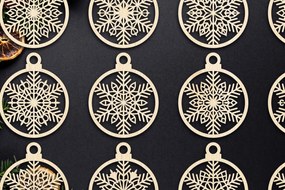 Σετ των 3 Intra απο ξύλο plywood 3mm-4mm πάχος Cut Christmas Ball 13 Δίασταση 8x8 cm INTRAFABR-79429256