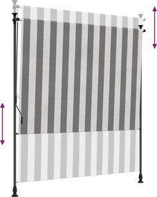 vidaXL Εξωτερικό ρολό Γκρι και Λευκό 120 x 270 cm