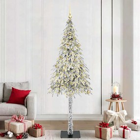 vidaXL Χριστουγεννιάτικο Δέντρο με 300 LED Λευκό 210 cm ΠΕ και Ατσάλι