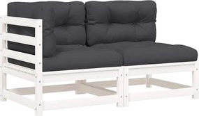 vidaXL Patio Sofa White Pine