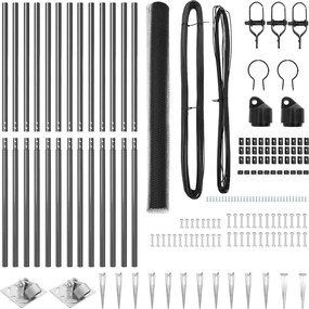 vidaXL Στύλος Περιφράξεων Γκρι 25 x 1,5 μ (25 χιλ. πλέγμα) Ατσάλι