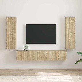 vidaXL Ντουλάπι Τηλεόρασης Τοίχου 2 pcs Σονόμα Επεξεργασμένο Ξύλο