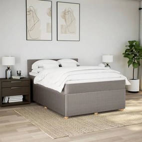 Κρεβάτι Boxspring με Στρώμα Taupe 140x190 εκ. Υφασμάτινο - Μπεζ-Γκρι