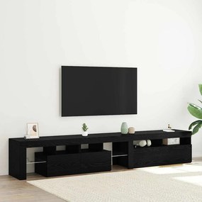Ντουλάπι TV 2 pcs Μαύρη Οξυά 260 x 37 x 40 εκ