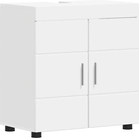 vidaXL Σετ Επίπλων Μπάνιου με συρτάρι TULUM Λευκό Επεξεργασμένο ξύλο