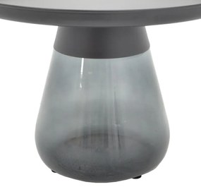 Βοηθητικό τραπέζι Lafo Inart μαύρο μέταλλο-μαύρο γυαλί Φ60x42εκ 60x60x42 εκ.