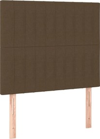 vidaXL Κρεβάτι Boxspring με Στρώμα Σκούρο Καφέ 80x200 εκ. Υφασμάτινο